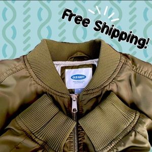 Olive-Green Bomber Jacket - FREE SHIPPING! NEW CONDITION!
